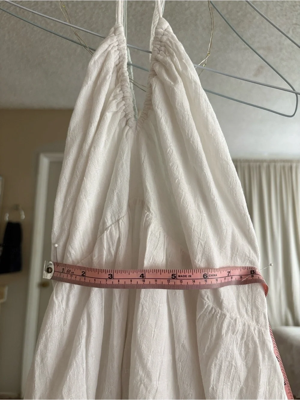 Abercrombie & Fitch White Tiered Halter Maxi Dress